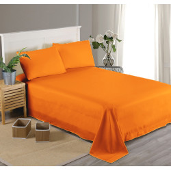 Оранжев долен чаршаф от 100% памучен сатен